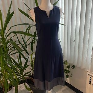 Kensie Navy and Gray faux leather Sleeveless Dress excellent condition size XS